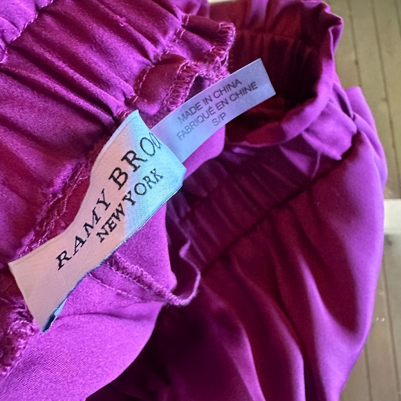 Ramy Brook LANCE Cargo Jogger Satin Pants S Boysenberry - Picture 5 of 5